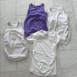 Beyond Yoga Purple and White Tank Tops